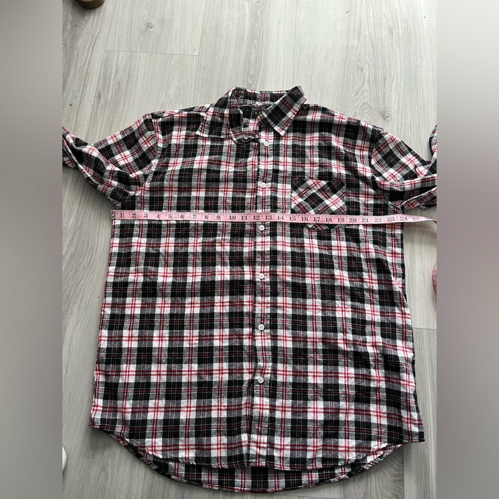 Ativa Red and Black Plaid Button Down Shirt - Picture 6 of 7